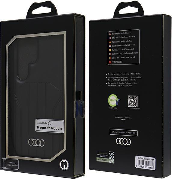 Actual product image Audi Synthetic Leather MagSafe S928 czarny/black hardcase AU-TPUPCMU-Q5/D1-BK (Samsung Galaxy S24 Ultra)