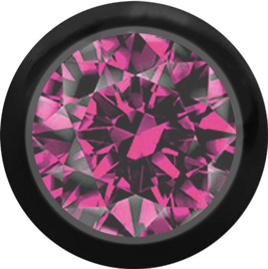 Produktbild Star Piercing Kugel schwarz mit Kristall pink (ohne Messing, Titan G23)