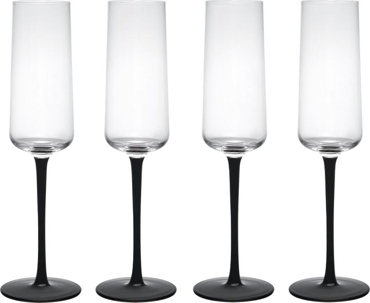 Mikasa Palermo Crystal Champagne Flutes, Set of 4, 250ml (25 cl, 4 Glasses, Champagne glasses)