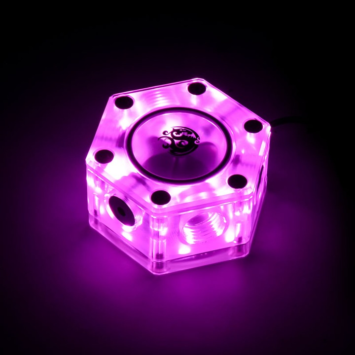 Actual product image Bitspower Hexagonal flow indicator, RGB