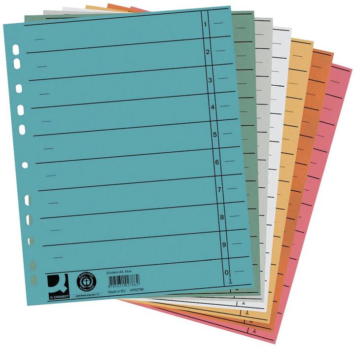 Actual product image Q-Connect Dividers 100 pieces assorted