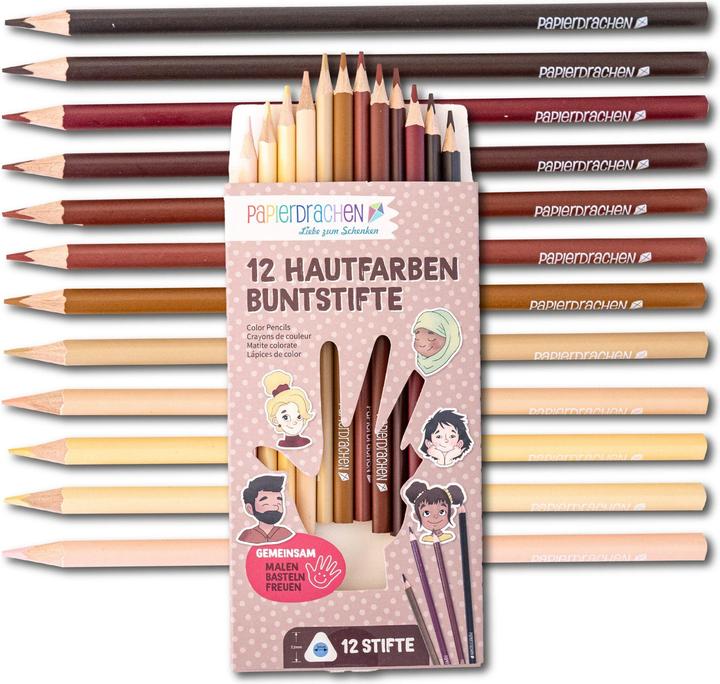 Papierdrachen Coloured pencils in skin tones (12 x)