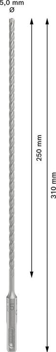 Immagine prodotto Bosch Zubehör Punta per martello PRO SDS plus-5X, 5 x 250 x 310 mm (5, 5 mm)