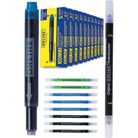 Online, Ersatzpatrone, Tintenpatronen/Tintenlöscher 81626 Blau Löschbar (Tintenfass, Blau)