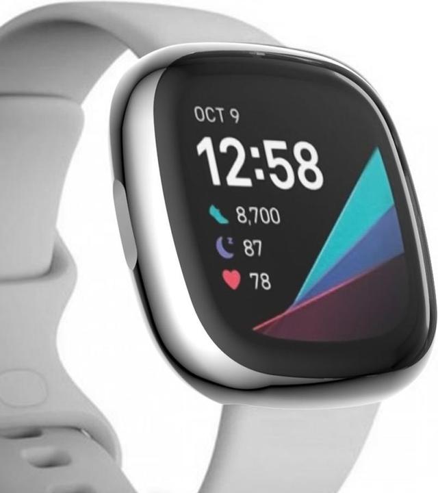 Produktbild Cover-Discount Fitbit Versa 3 / Sense - Gummi Schutz Case silber