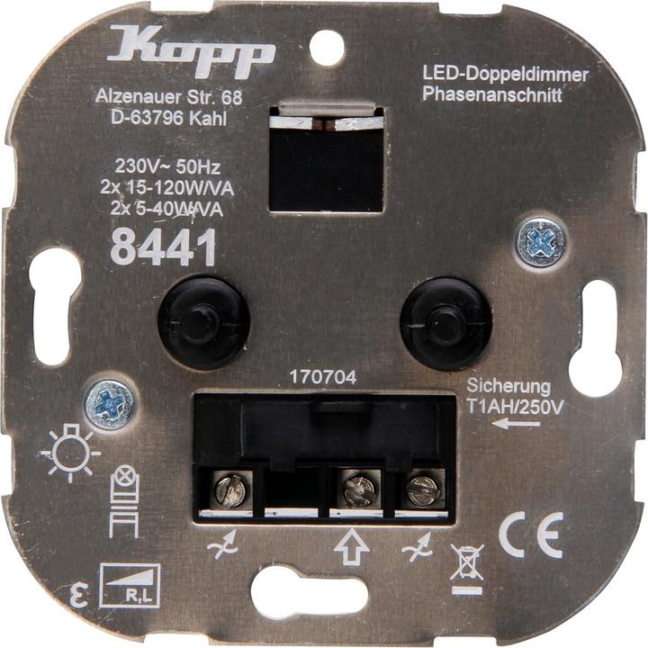 Produktbild Kopp Inbouw basiselement LED duodimmer 5-40 W (R,L) 844100188