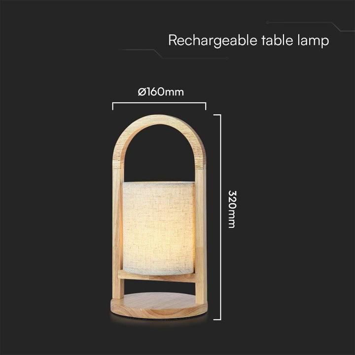 Image du produit V-TAC VT-7570 23091 Lampe de bureau à LED rechargeable 1.5 W Beige (100 lm)