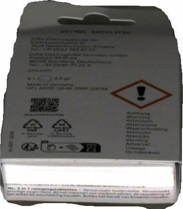 Actual product image Jura 3-phase cleaning tablets