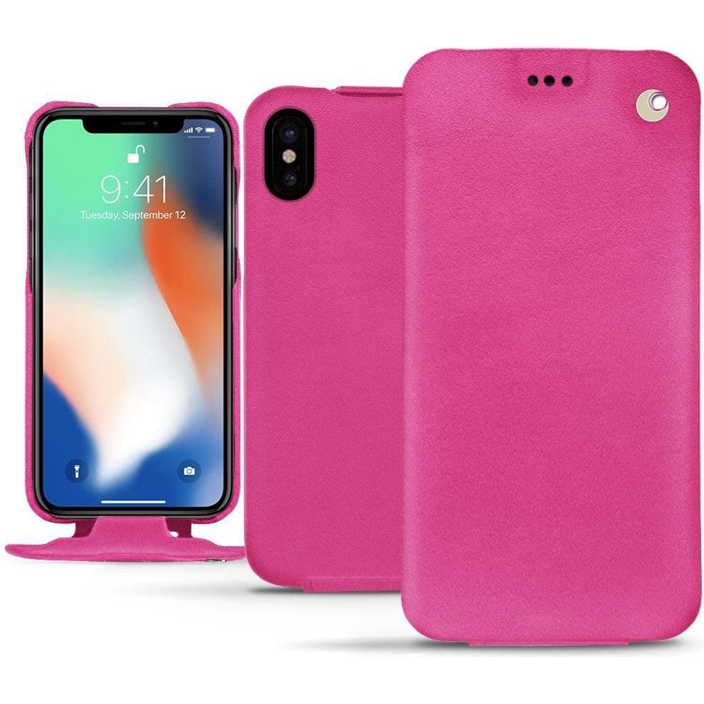Noreve Lederschutzhülle vertikal (Apple iPhone XS Max), Smartphone Hülle, Rosa
