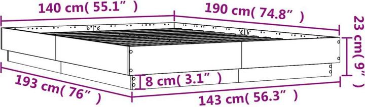 Actual product image vidaXL Bedstead (140 x 190 cm)