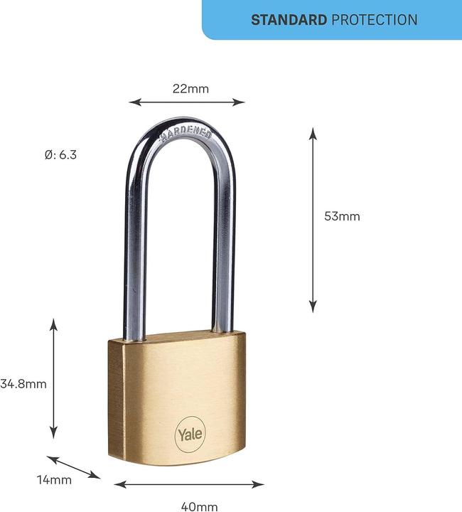 Produktbild Yale Y110B/40/152/1 Vorhängeschloss 40 mm Schlüsselschloss