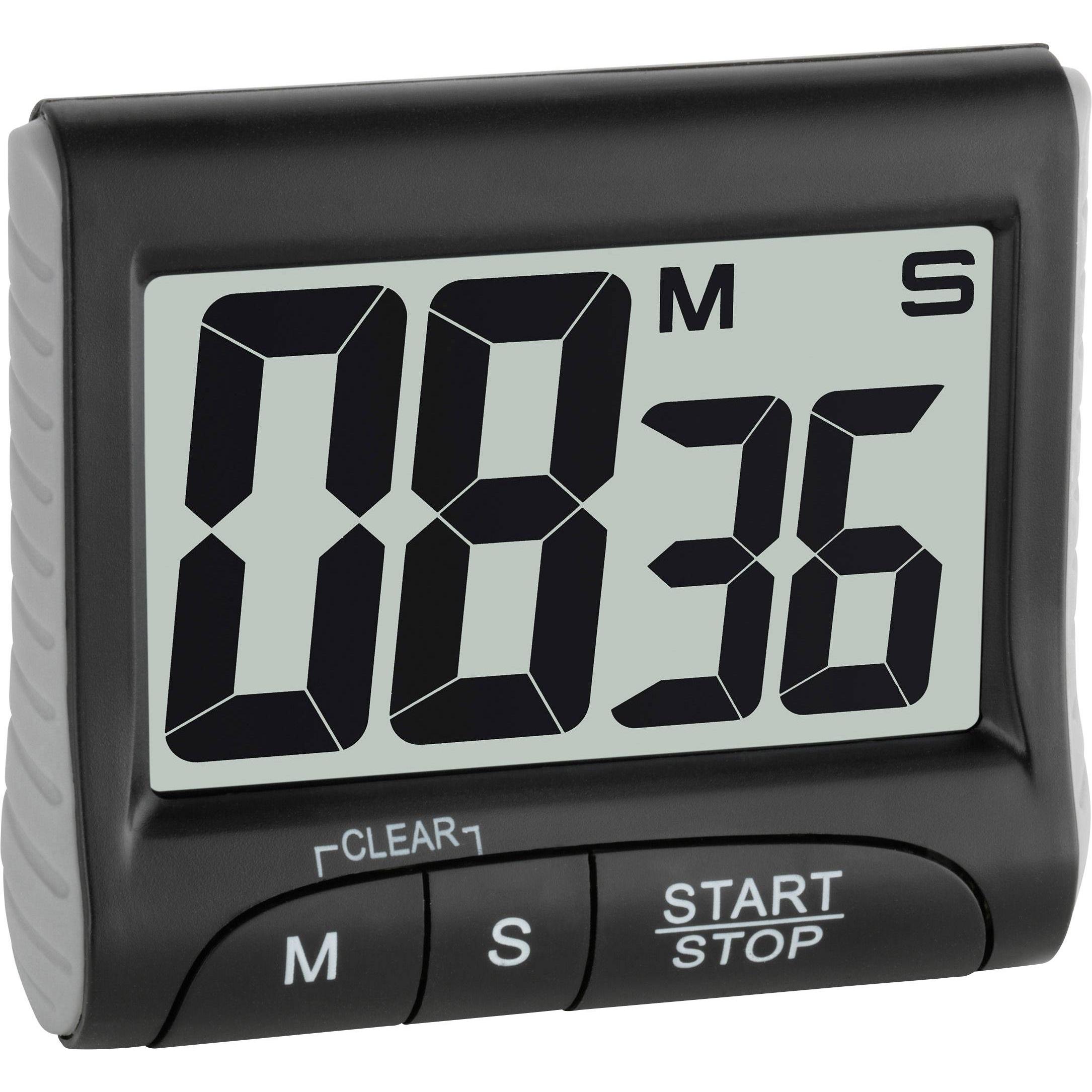 TFA Elektronischer Timer und Stoppuhr, Küchenwecker, Schwarz