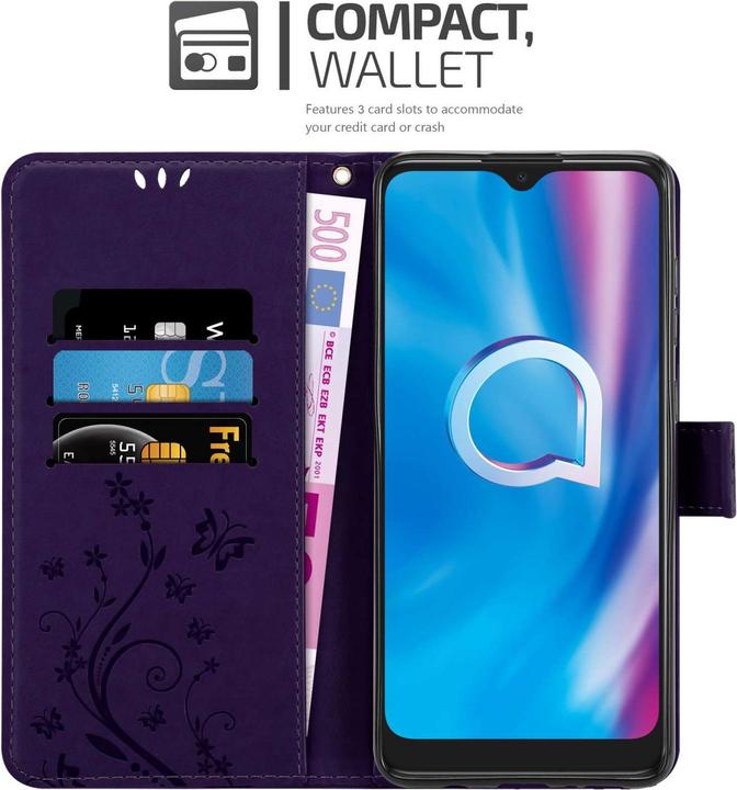 Actual product image Cadorabo Case for Alcatel 1S 2020 Flower Book (1S (2020))
