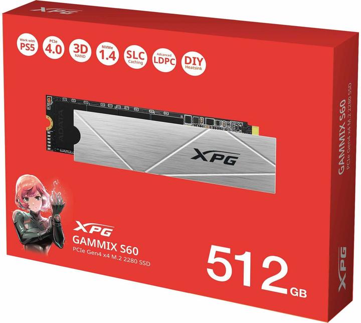 Produktbild Adata XPG GAMMIX S60 BLADE 512 GB (PCIe 4.0 x4, NVMe, M.2 2280) (512 GB, M.2 2280)