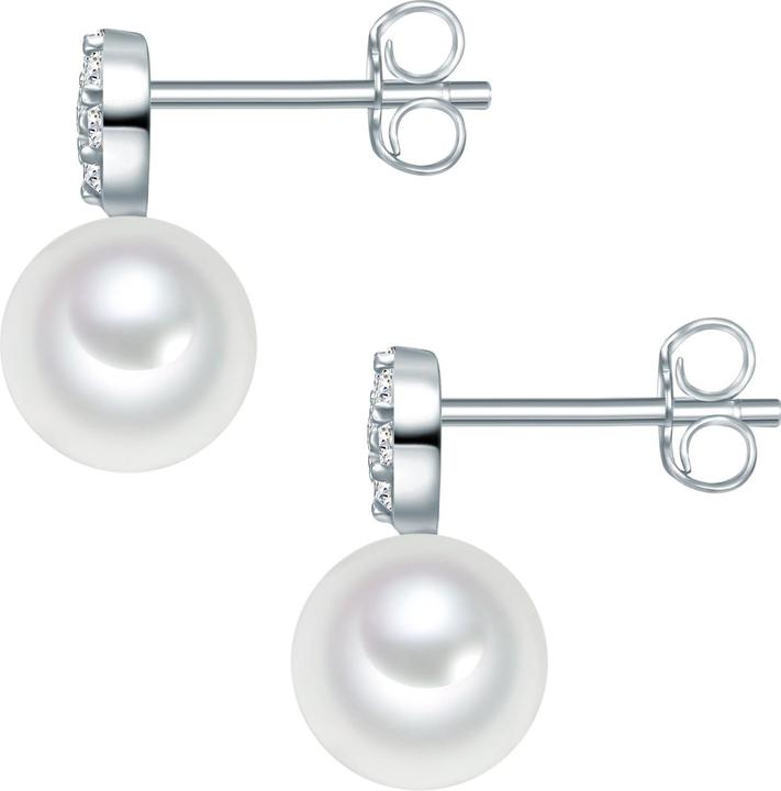 Immagine prodotto Valero Pearls Perla d'acqua dolce d'argento con zirconia cubica da donna - 32360 (Argento 925, Perle)