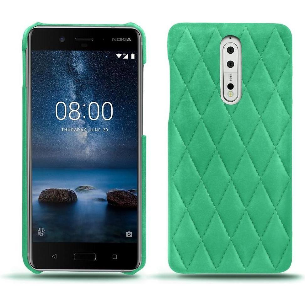 Noreve Lederschutzhülle (Nokia 8), Smartphone Hülle, Grün