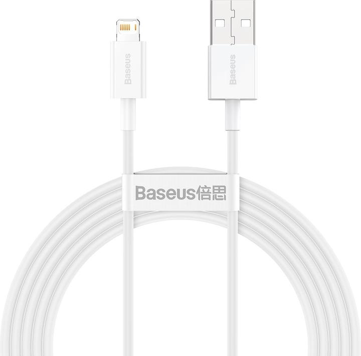 Image du produit Baseus Superior Series Cable USB to iP 2.4A 2m (blanc) (2 m, USB 2.0)