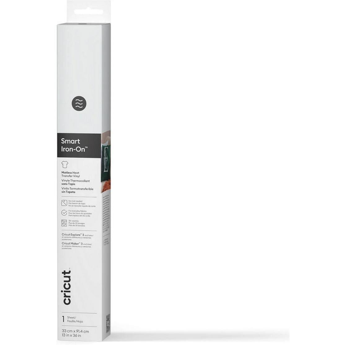 Cricut, Accessori plotter da taglio, Aufbügelfolie Smart Iron-On 33 x 91.4 cm, Weiss