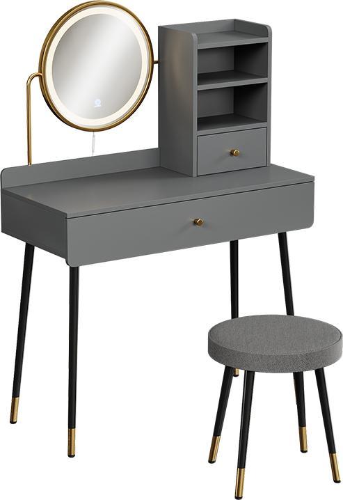 Vicco Mirela with LED mirror and stool (90 x 40 x 130 cm)