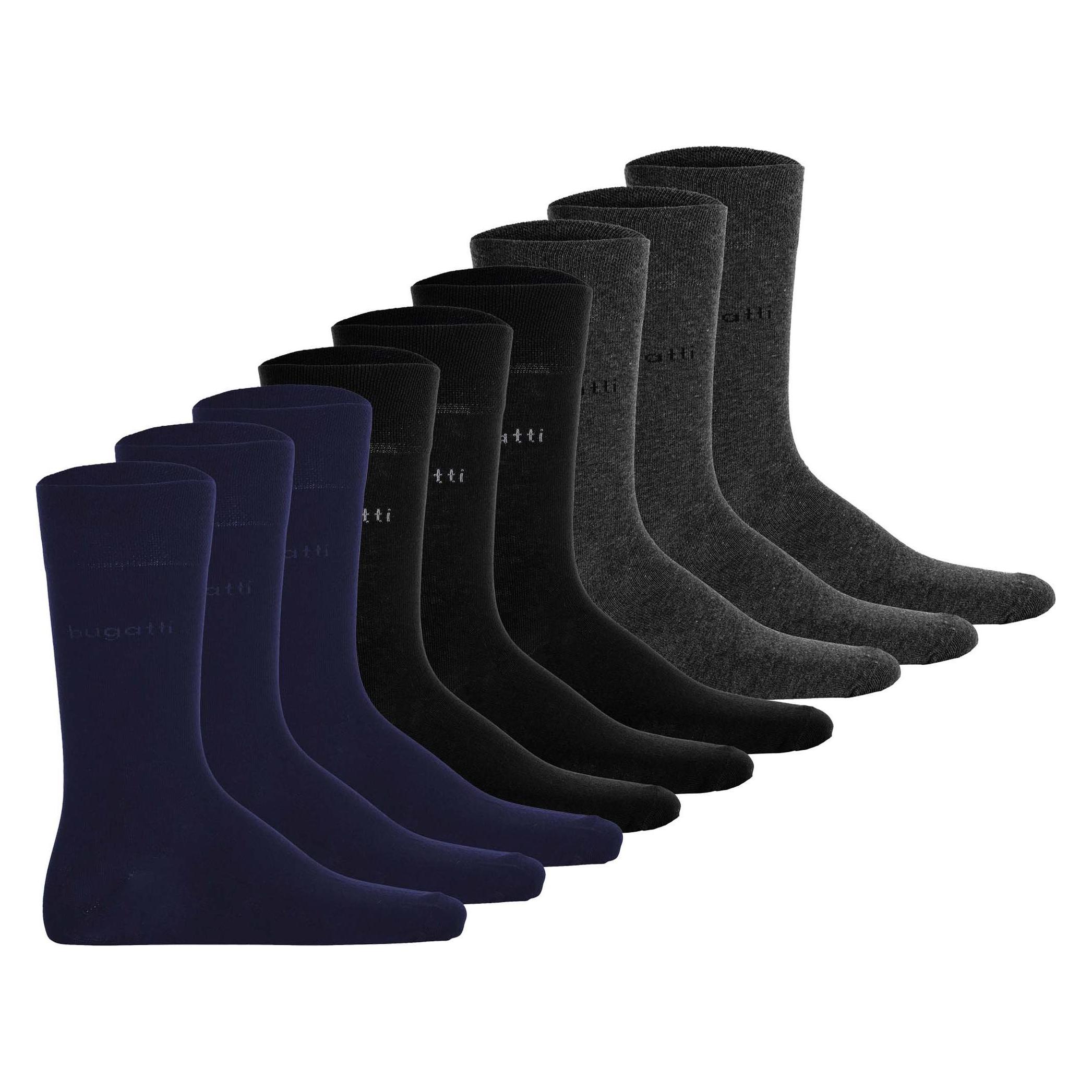 Bugatti, Herren, Socken, Socken Business, Mehrfarbig, (9er Pack, 43 - 46)