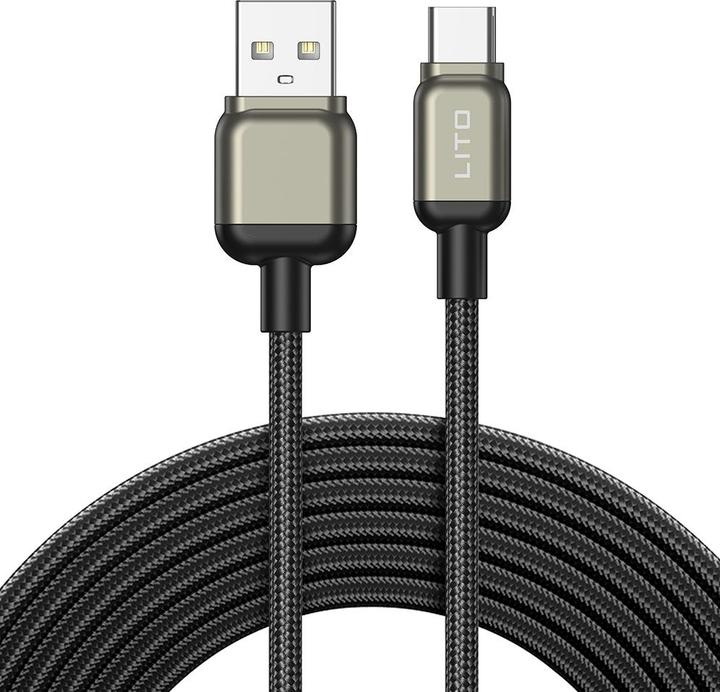 Produktbild Lito - Data Cable (LD17) - USB to Type-C, Fast Charging, Braided Nylon - Black