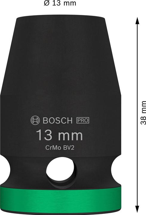 Produktbild Bosch Professional Zubehör PRO Impact Steckschlüsseleinsatz, 1/2", 13 mm, Standard (13 mm)