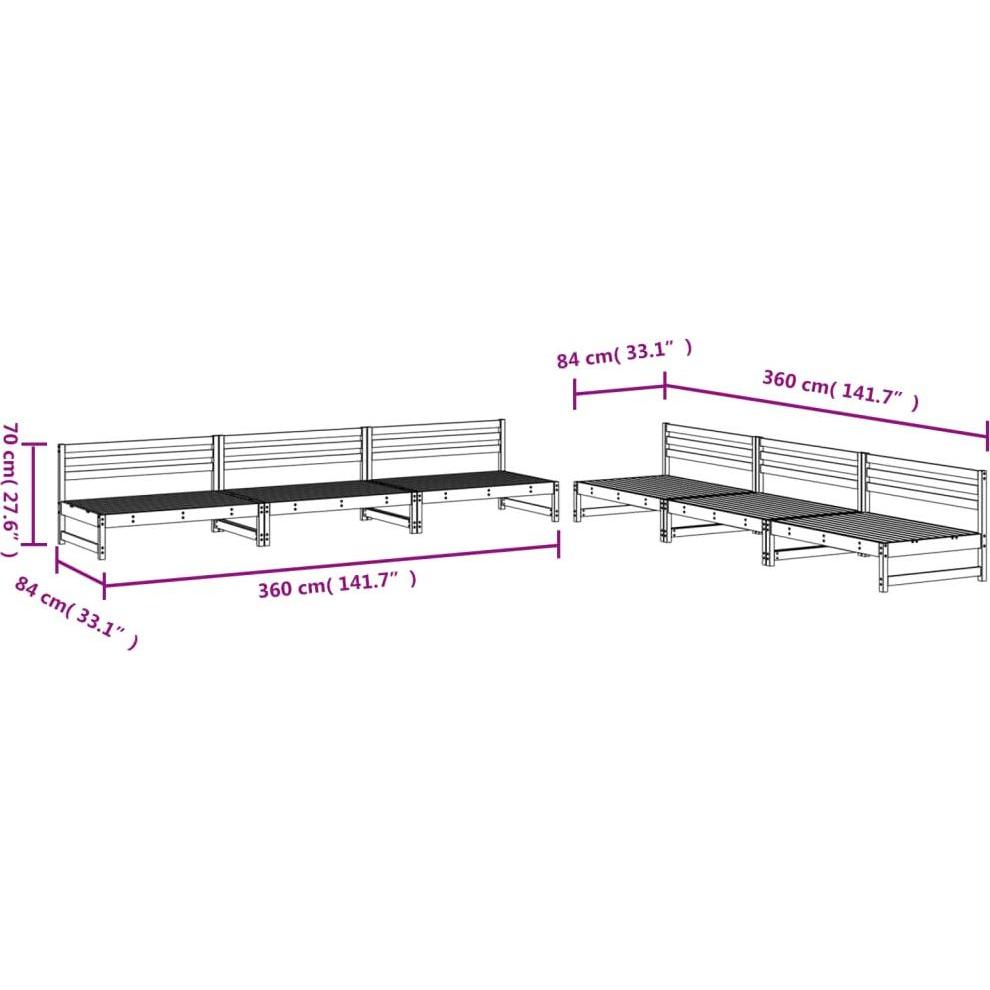 Thumbnail - VidaXL, Gartenlounge, 6-tlg. Garten-Lounge-Set Imprägniertes