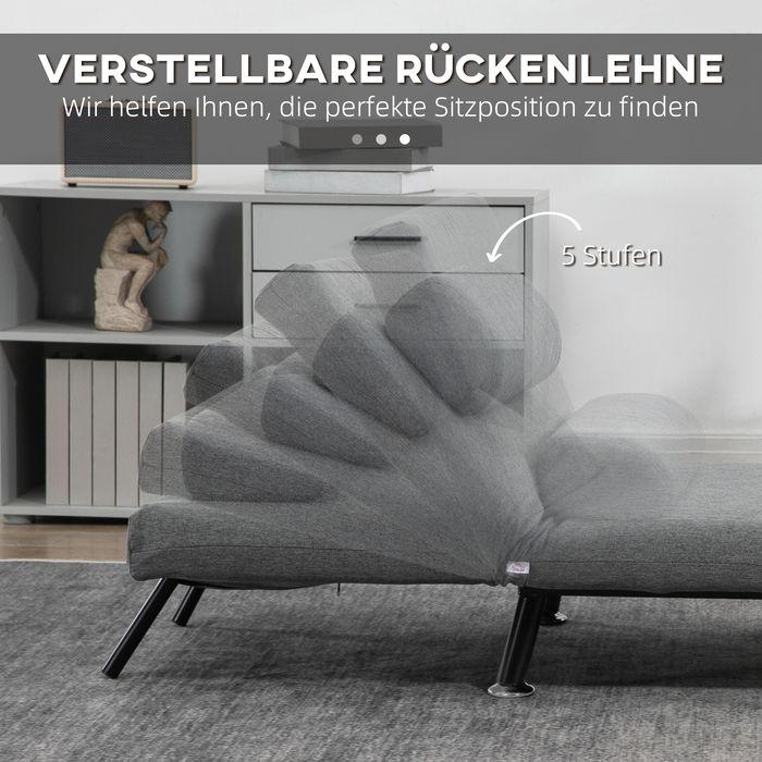 Produktbild Swisshandel24 Klappbett, Schlafsessel, neigbare Rückenlehne, Stahl, Leinenoptik, schwarz, 75x70x75cm