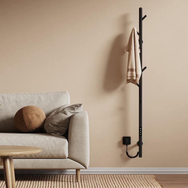 Actual product image Emke Electric heated towel rail, 110W, LED display, intelligent thermostat, WiFi/APP control, Ti