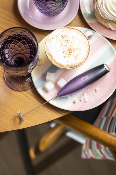 Actual product image Adler AD 4499 Milk frother with a stand, Black/Purple