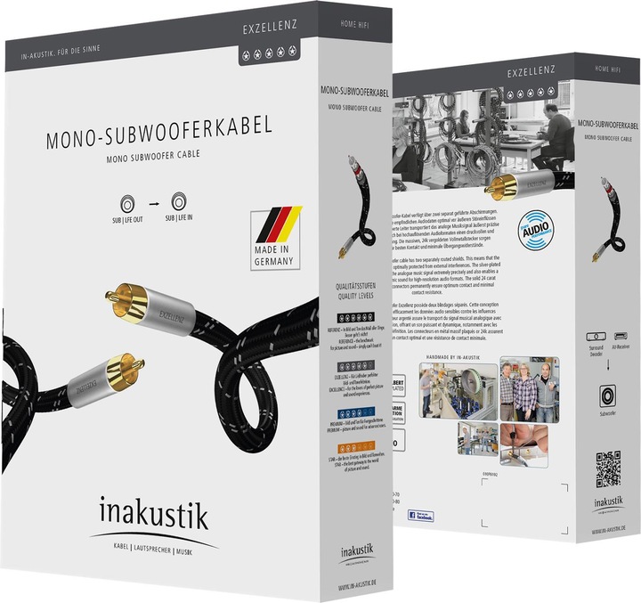 Produktbild Inakustik Exzellenz Mono-Subwooferkabel (7.50 m, Cinch)
