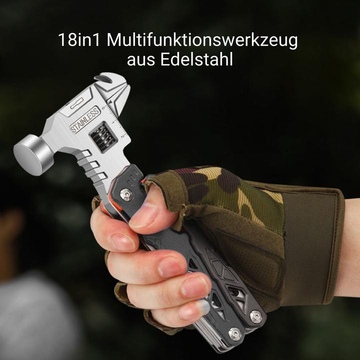 Actual product image Hermex 18in1 Multifunktionswerkzeug Multitool mit Hammer Outdoor-Werkzeug (18 Functions)