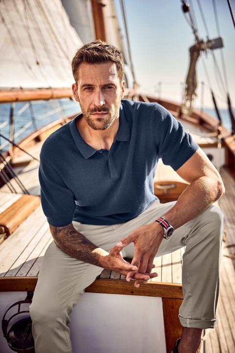 Produktbild JP1880 Strick-Poloshirt FLEXNAMIC®, Halbarm (8XL)