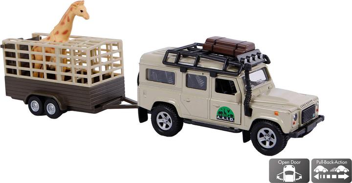 Actual product image Kids Globe Traffic Die cast Land Rover with giraffe pendant
