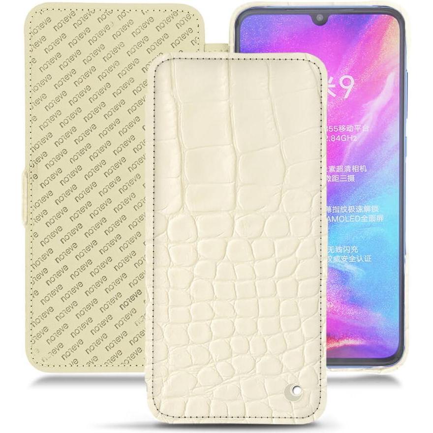 Noreve Lederschutzhülle horizontal (Xiaomi Mi 9), Smartphone Hülle, Weiss