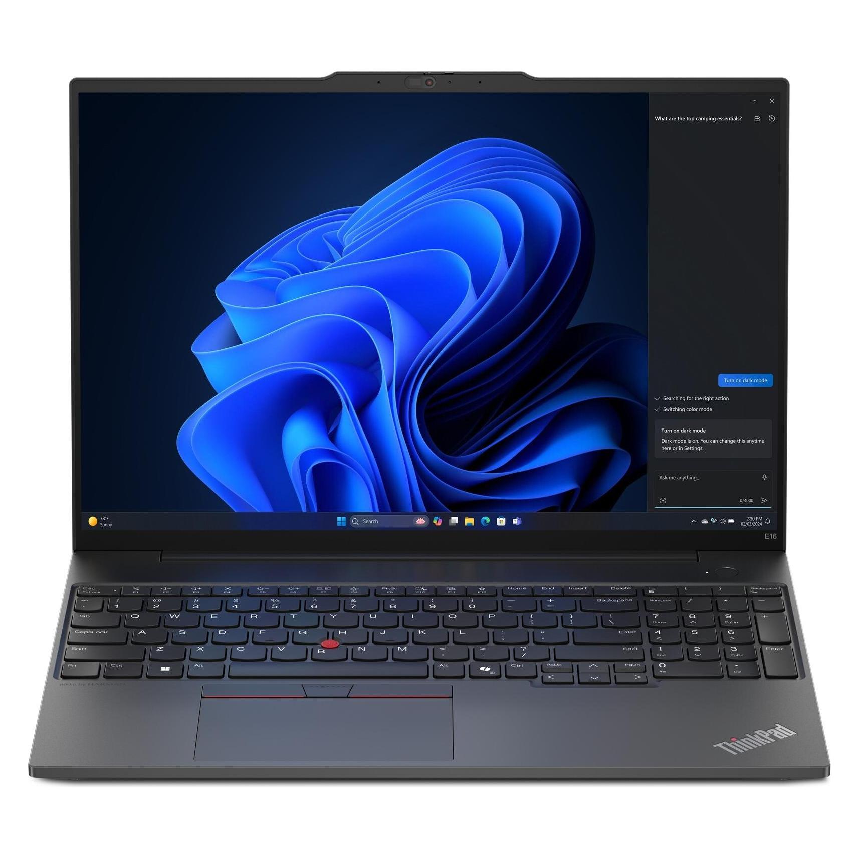 Lenovo ThinkPad E16 Gen 2 (16", 512 GB, 16 GB, DE, Intel Core Ultra 5 125U), Notebook, Schwarz