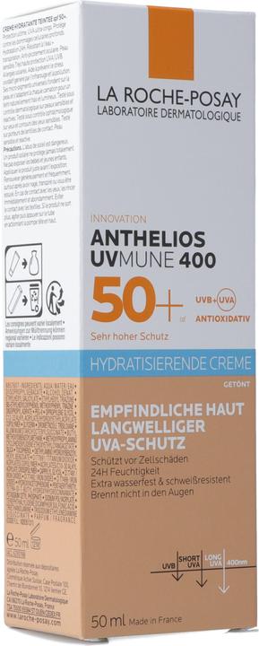 Image du produit La Roche Posay Anthelios Crème Hydratante teintée 50+ (Crème solaire visage, SPF 50+, 50 ml, 77 g)
