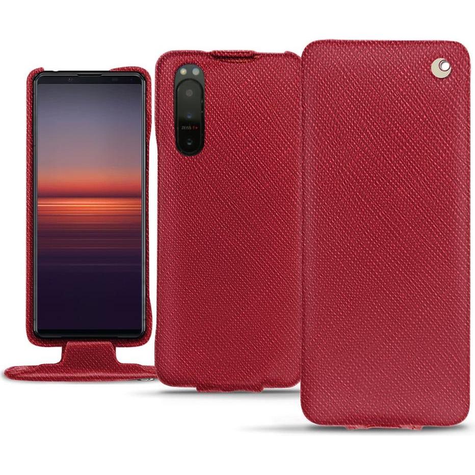 Noreve Lederschutzhülle vertikal (Sony Xperia 5 II), Smartphone Hülle, Rot