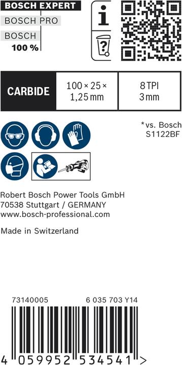 Produktbild Bosch Professional Zubehör EXPERT ‘Thick Tough Metal’ S 555 CHC Säbelsägeblatt, 1 Stück