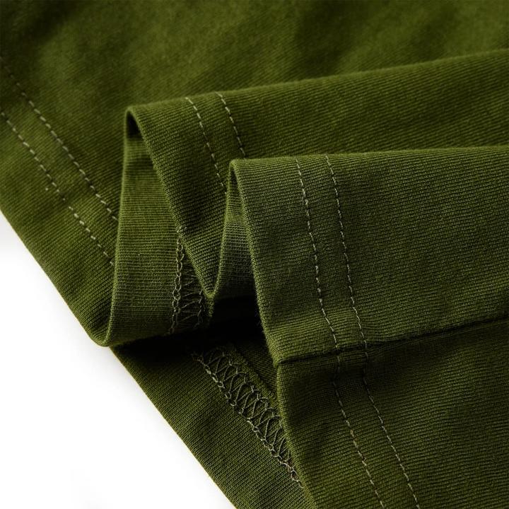 Immagine prodotto vidaXL Camicia da bambino a maniche lunghe color kaki scuro 140,Materiale: 100 (140)