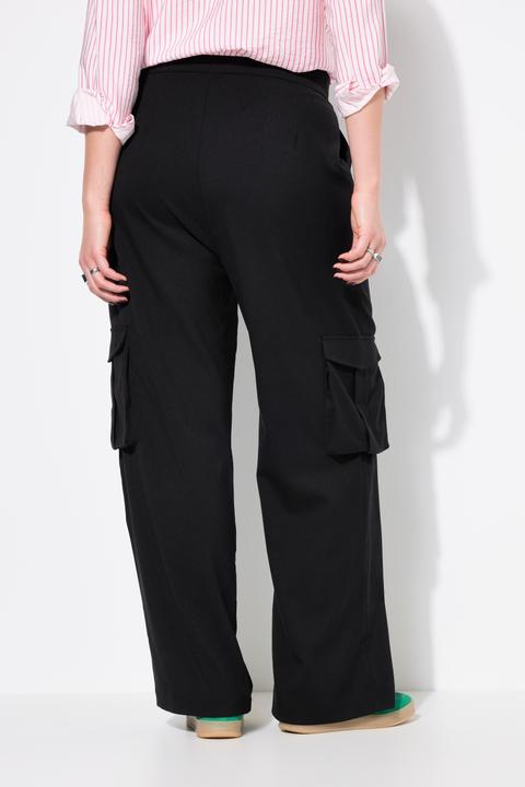 Immagine prodotto Studio Untold Pantaloni a vita alta con taglio della gamba ampio, cintura parzialmente elastica e tasche cargo (42)