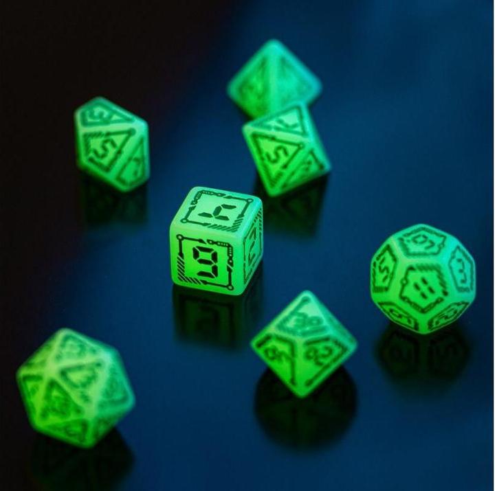 Actual product image Q Workshop SDGT3N - "Digital" Glowing Dice Set