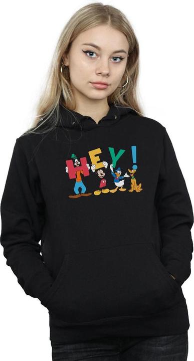 Actual product image Disney Womens/Ladies Mickey Mouse Friends Hey Hoodie (S)