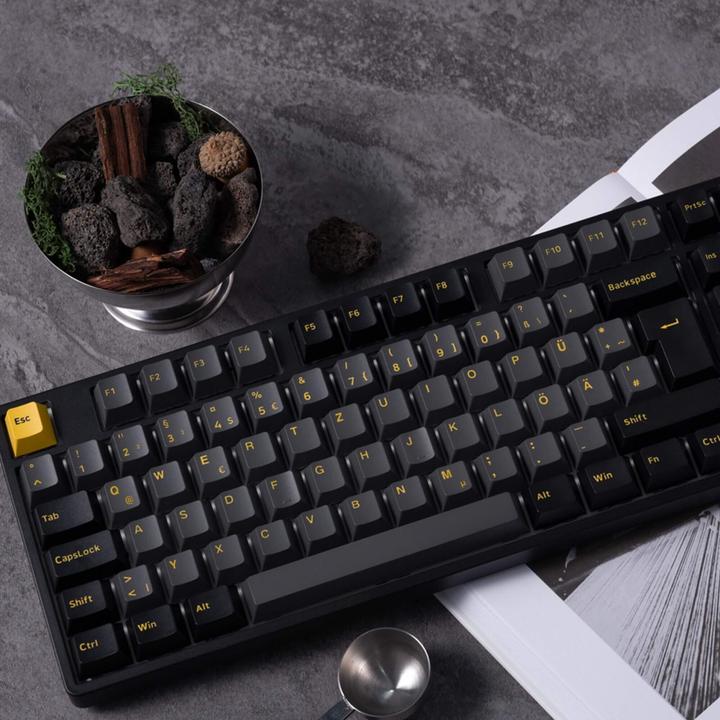 Image du produit Akko Clavier de jeu sans fil Black & Gold 5108B Plus, RGB, - V3 Cream Blue Pro Switch, noir, ISO (Sans fil, Filaire)