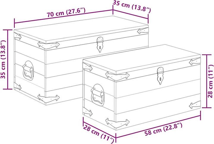 Actual product image vidaXL Truhe (35 cm, 2x)