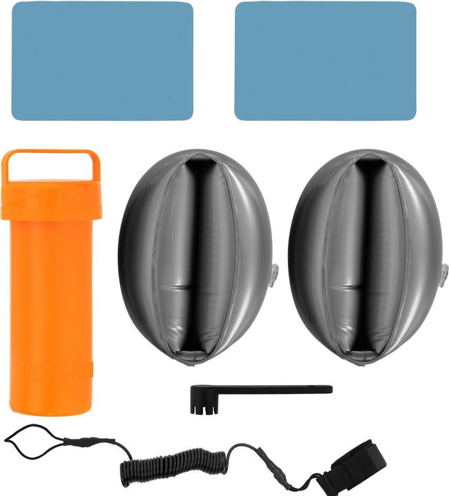 Actual product image Gymrex Inflatable SUP Board - 135 kg - blue/navy blue - set with paddle and accessories