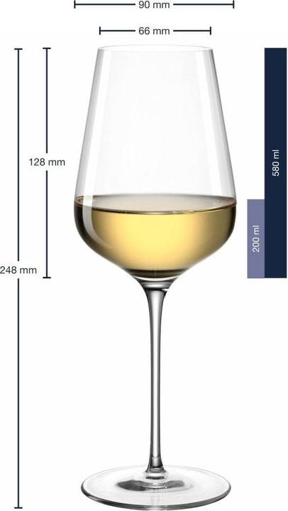 Actual product image Leonardo White wine glass Brunelli 580 ml, 6 pieces, Transparent (58 cl, 6 Glasses, White wine glasses)