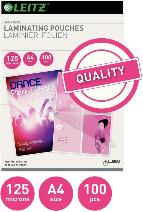 Actual product image Leitz Laminating pouch (A4, 100 Piece, 125 µm)