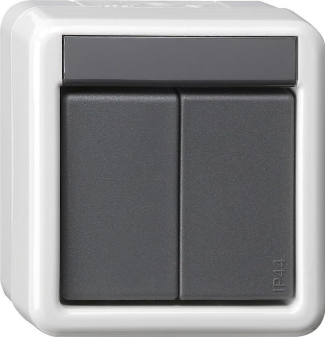 Gira KNX push-button BA 2gang grey surface 2point 516230