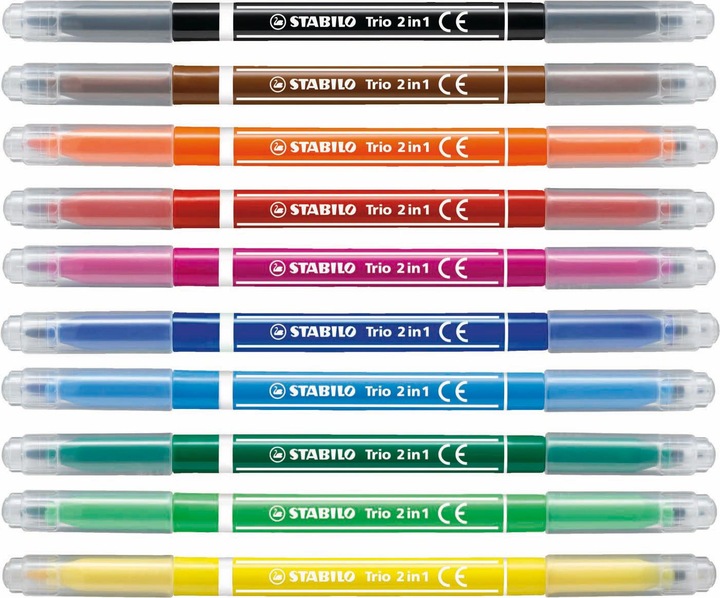 Produktbild STABILO Trio 2in1 Filzstift (Mehrfarbig, 10 x)